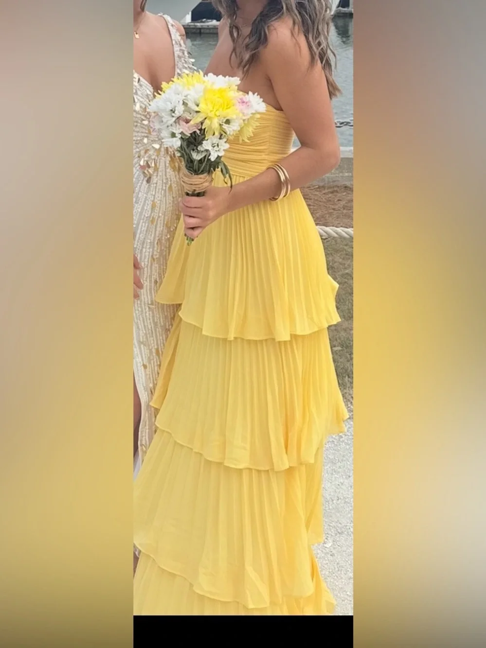 Lulu's Yellow Tiered Maxi Dress - Picture 3 of 5